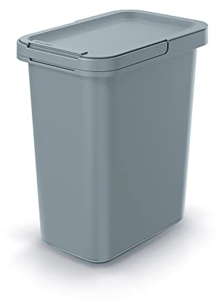 Cubo de reciclaje de forma cuadrada 12L color gris KEDEN