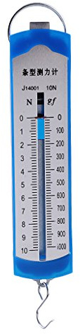Leeadwaey 10N Newton Messgerät Kraftmesser Dynamometer Feder Balance Physik Lab Experiment, Maximale Reichweite: 10 N, Minimale Skala: 0,2 N, Material: Kunststoff, Eisen, Farbe: Blau