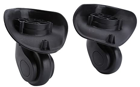 Roues de Valise À Bagages,Roues Universelles de Valise À Bagages en PVC de Rechange et Roue Universelle Noire 2 Pièces,pour Valises de Voyage avec Frein pour Sols en Bois Dur et Tapis