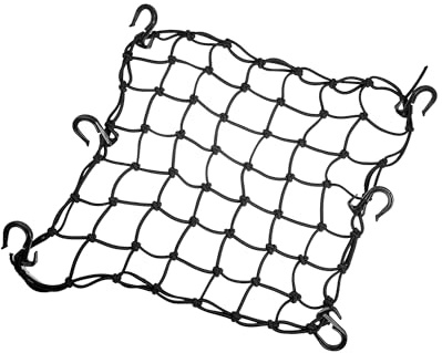 Motoforti Universal Motorcycle Luggage Cargo Net Storage Bag, 40x40cm, Black