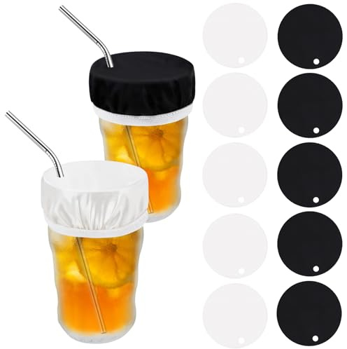 RETON 10 Pcs Drink Covers Anti Spike, Drink Covers for Alcohol Protection, Reusable Cup Cover with Straw Hole, Drink Spiking Prevention Drink Protector for Women