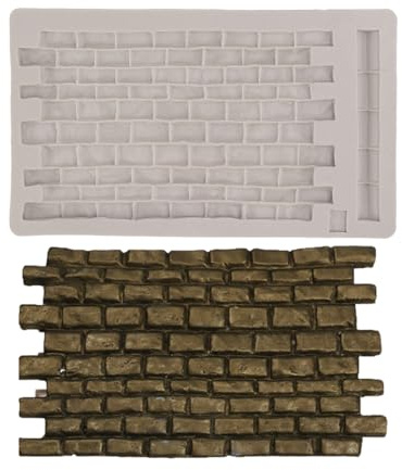 Fondant Abdruckmatte,Silikon PräGematte Backsteinmuster Muster | Strukturmatte Backsteinmauer Stein Ziegel Wandstruktur Basteln Kuchen Dekorieren Schokoladen Backen Kuchenumrandung Cupcake
