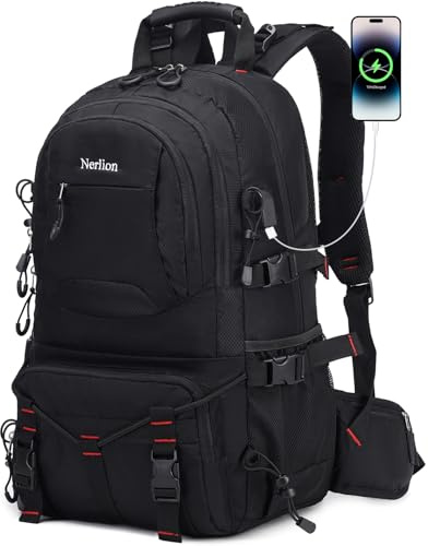 Nerlion 40L Wanderrucksack Reiserucksack für Männer Frauen Camping Wasserdicht Outdoor Wandern Tagesrucksack Leichter Rucksack