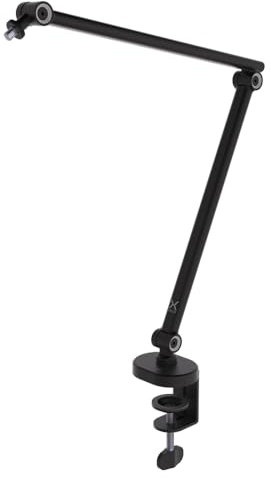 KRUX Arm 100, PC-Mikrofonarm, Beleuchtungsarm, stabile Metallkonstruktion, Klettverschlüsse für Kabel, 3/8″ - 5/8, einfache Montage, Voller horizontaler Drehbereich | KRXH005
