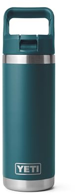 YETI Rambler Bouteille isotherme de 532 ml en acier inoxydable avec bouchon à paille assorti, Agave Teal
