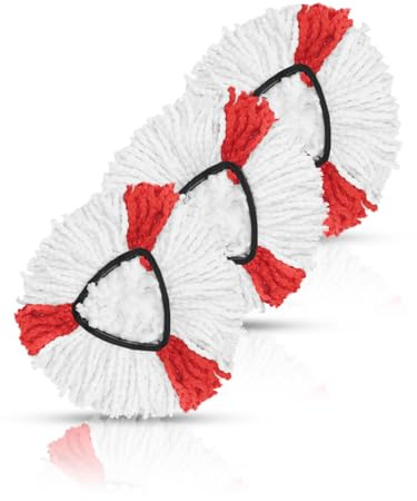 3 Pack Mop Head Replacement Compatible with Vileda 2-in-1 Turbo Mop | Replacement Head Microfibre