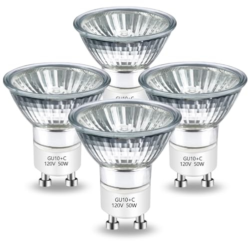 BOGAO Halogen Bulb 50 Watt GU10 120V NP5 Replacement Bulb for Candle Warmer, Scent Wax Burner, Fragrance Melt, Warming JDR Dimmable, Warm White 2700K Pack of 4