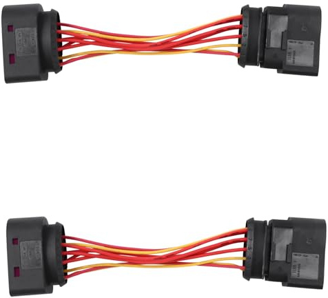 Oladfiop 2X Adaptateur de Connecteur de Phare Au Xénon HID de Voiture 10 à 14 Broches pour 1J0973835 1J0973737 Accessoires de Voiture