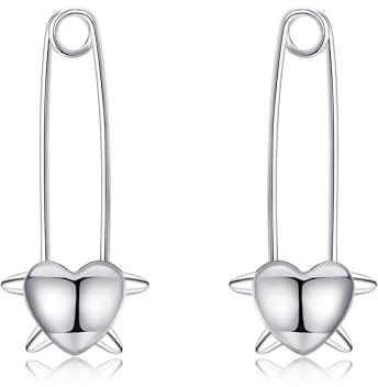 Sicherheitsnadel Ohrringe 925er Sterlingsilber Sicherheitsnadel Spike Creolen Punk Schmuck Geschenke für Männer Frauen Mädchen