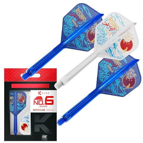Target Japan K-Flex Rising Sun Haruki Muramatsu No.6 KFlex Dart Flights and Shafts | 3er-Pack K Flex Player Edition Zubehör | KFlex Dart-Schaft, Längen: Short, Intermediate, Medium