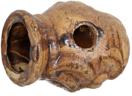 BELLIFFY Reptilien Höhle Keramik Für Aquarien Versteck Und Brutstätte Für Fische Schildkröten Und Garnelen Ästhetische Baumstamm-Dekoration Langlebig Und Stressfrei