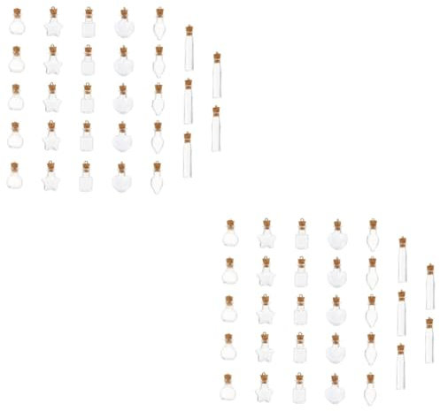 IMIKEYA 60piezas Botellas De Transparentes Con Tapones De Corcho Frascos Para Decoración y Almacenamiento Para Manualidades y