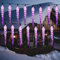EONANT Luces solares de carámbanos navideños, impermeables al aire libre, 30 ledes, carámbanos colgantes, luces de Navidad para árboles, terraza, techo, vacaciones, decoración (morado)