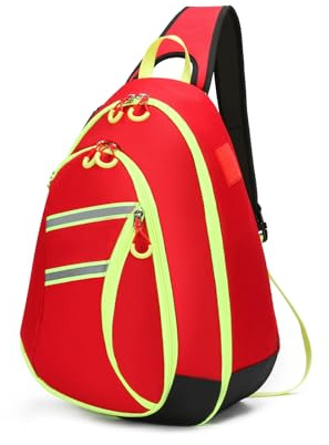 3DTengkit Borsa a tracolla per primo soccorso, borsa a tracolla da viaggio, borsa medica resistente, per ciclismo, campeggio, lavoro, viaggi.Rosso,L