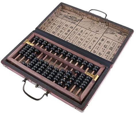 EHJRE 13 Reihen Vintage Chinesische Holzperlen Arithmetik mit Box Antiken Zählsammlung