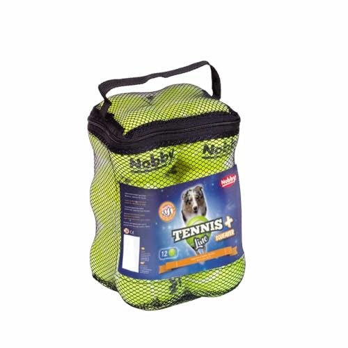 Nobby Pallone da tennis con squeaker assortiti, XS 4,5 cm, tasca a rete da 12 pezzi