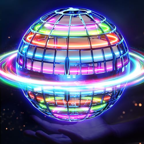 Ivtivfu Palla Volante (Blu, Migliorata): Flying Ball con LED Hover UFO Spinner Palla Magica Boomerang, Giochi e Giocattoli Volanti per Bambini, Regalo di 6 7 8 9 10 11 12 Anni