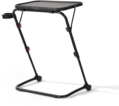 Fällbart skrivbord med justerbar höjd och lutande vinkel, kompakt laptopbord, bärbar sekreterare för litet hemmakontor eller vardagsrum, svart, 53 x 37,5 x 71,5 cm