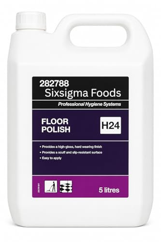 Clean Floor Polish H24 5 Litres - Durable Floor Polish that Restores Shine and Protects Surfaces - Ideal for Commercial and Home Use, Leaving Floors Smooth and Glossy