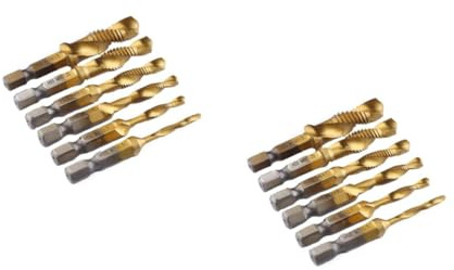 NUOBESTY 2 Ensembles Forets À Mèches Hexagonales Acier Haute Tarauds Combinés Pour Perceuses Jeu De Forets Avec Boîtier 6 Pièces * 2