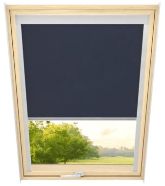 time4blinds - Tenda a Rullo - Larghezza 620mm, Altezza 1432mm - per Finestre Velux & per Fakro - Tessuto Oscurante con Rivestimento Termico - Telaio in Alluminio - Facile Installazione - Mirtillo