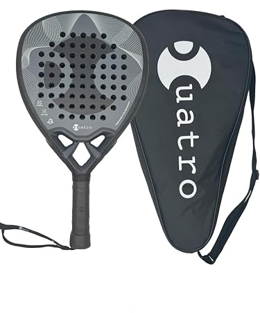 Cuatro TITAN 2025 Racchetta con Padel 18K Carbon Diamond Shap, nucleo rigido EVA, 355-375 g, nero