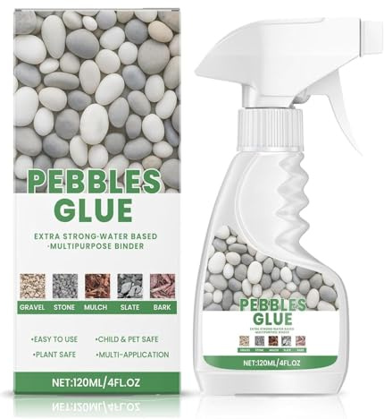 Pebble Glue, Resin Gravel Binder for Water-Based Stones, Bark, Gravel on Borders, Patios & Garden Paths, Weather-Resistant Mulch Glue, Last all Seasons, Non Toxic & Pet Friendly, Ready to Use (1)