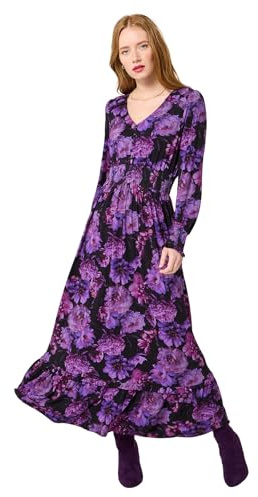 Joe Browns Robe Maxi à Carreaux d'automne, Violet, 44