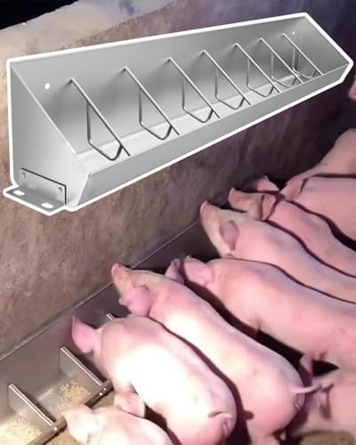 Schweinefutterspender aus Metall, robuste Futtertrog für Schweinefahrt, einfache Installation für Schweinefarmen und Hühnerfütterung, Boden- oder Hängehalterung