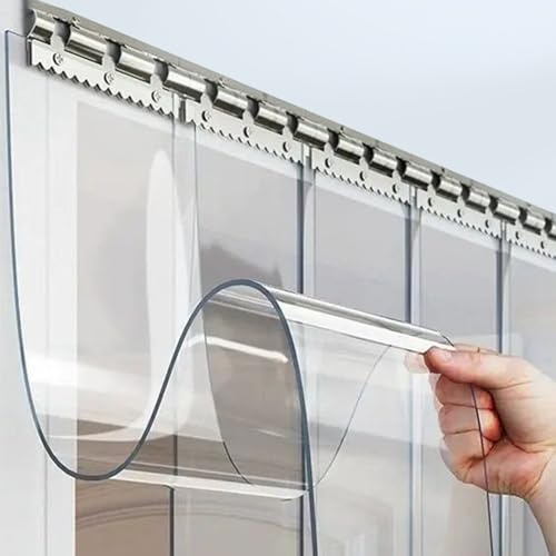 Peakjune Pannelli per Tende A Strisce in PVC,Porta Tende A Strisce Plastica,Tende Porte A Strisce in PVC,Impermeabile E Antistatico,per Celle Frigorifere di Magazzino