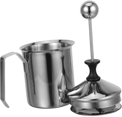 Healifty Manual Milk Frother Acero Inoxidable Pitcher Espumador Manual para Café Latte Cappuccino Casa y Cafeterías