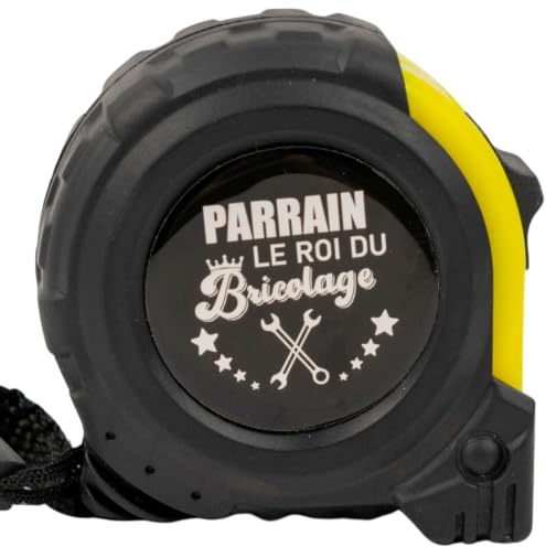 ERNESTINE - Mètre ruban je t'aime parrain - cadeau parrain choix annonce grossesse - cadeau parrain accessoire homme - mètre pliant personnalisable famille - cadeau homme anniversaire Noël naissance