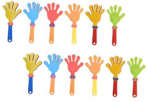 DECORNIJIA 12piezas Juguetes Aplausos De Mano De Plástico De Matracas Para Fiestas Eventos y Animadoras Badajos De Fiesta