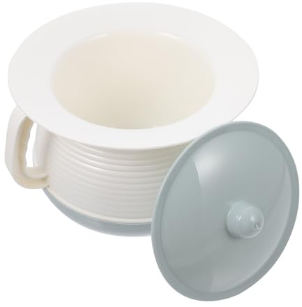 Orinal Portátil Azul de Plástico con Tapa y Asa para Uso Doméstico | 1 Pieza, Diseño Ligero y Resistente a Caídas, Formato Compacto para Traslado Sencillo