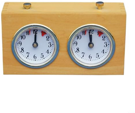 Mechanische Schachuhr für verschiedene Schachspiele mit präziser Zeitmessung und klassischer Holz- und Kunststoffkonstruktion