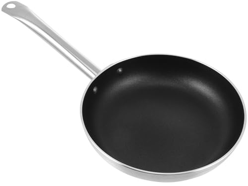 FOMIYES Padella in Lega di Alluminio 22 Cm Antiaderente Manico Singolo per Bistecche e Pancake, Leggera e Portatile per Uso Domestico e Barbecue All’aperto