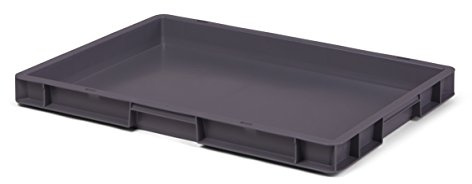 1a-TopStore Eurobehälter | Stapelkiste | Lagerbehälter | Kunststoff- und Transportbox | über 23 Größen | viele Farben | lebensmittelecht & aus robustem PP (Grau, 60x40x5 cm)