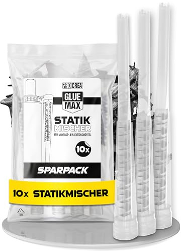 PROCREA® 10x Premium Statikmischer [für Montagemörtel, Verbundmörtel & Injektionsmörtel] Professionelle Mischdüsen für alle 2K-Kartuschen aller Herstellern und Marken - 10x Stück Mischer-Set
