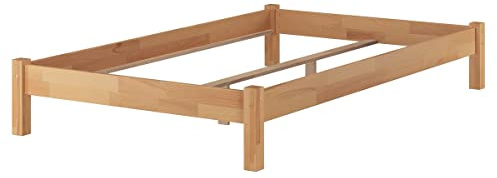 Erst-Holz®Breites Bettgestell Einzelbett Buche Massivholz 120 x 200
