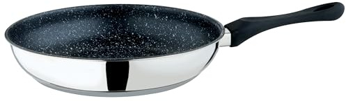MEPRA Fantasia Pietra Padella, Nero, Ø 28 cm, Acciaio Inossidabile 18/10