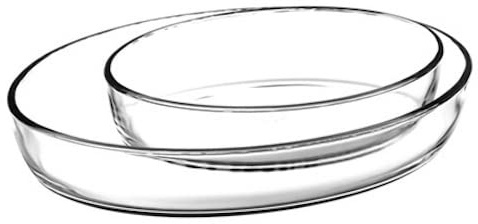 Pasabahce Auflaufform oval und glasklar, 2er Set