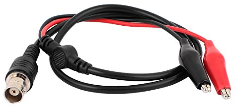 sourcingmap Coaxial Cable BNC Connector to 2 Alligator Clip Oscilloscope Probe Test Lead Cable 70cm