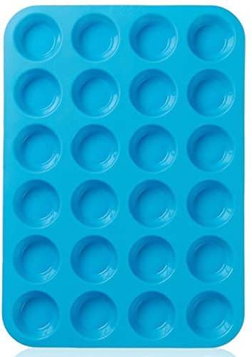 Molde para magdalenas silicona con 24 ranuras para mini magdalenas o galletas, apto para horno de Amison