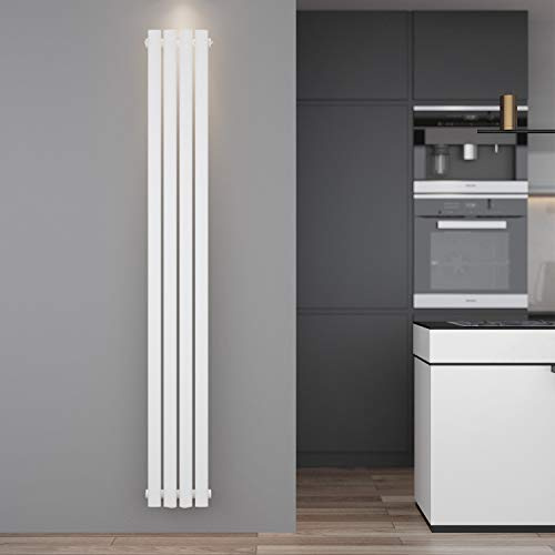 ELEGANT Design Heizkörper Mittelanschluss Einlagig 230x1800mm Weiß | Röhrendesign, Paneel, Einlagig; Mittelanschluss Vertikal Oval; für Badezimmer