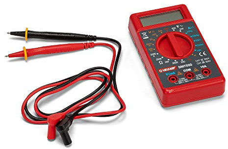 Velamp Multimetro Digitale 6 in 1 – Misura tensione AC/DC, Corrente, Resistenza, Continuità e diodi; Tascabile con sonde e batteria inclusa