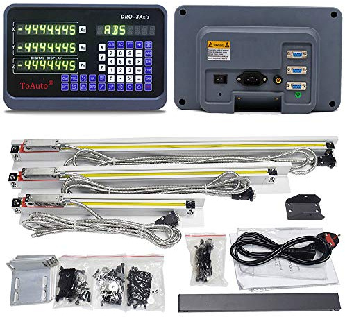 Digital Readout DRO Display 3 Axis Mill Lathe 5µm 50~1000mm Linear Scale for Drill EDM (500mm+650mm+600mm)