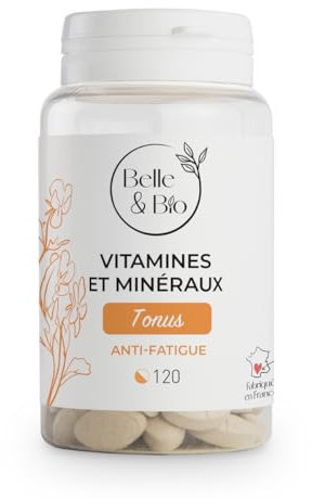 MÉTABOLISME & ANTI-FATIGUE - Vitamines&Minéraux - 11 vitamines & 5 minéraux essentiels - 120 comprimés - Cure 2 mois - Complément Alimentaire BELLE&BIO - Fabriqué en France
