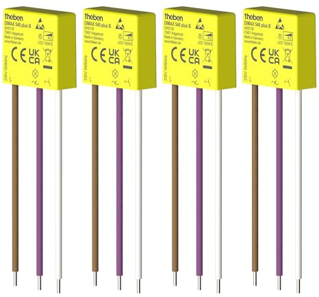 Theben 5400130 DIMAX 540 plus B - Mini Unterputz-Dimmer I benötigt keinen Neutralleiter I 100 m Kabellänge I Memory Funktion (Standard, 4 St.)