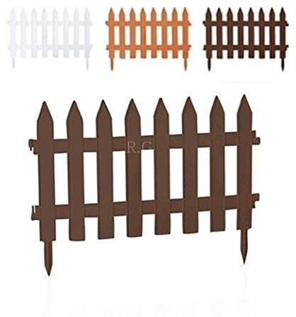 rg-vertrieb 3,2m Gartenzaun Zaun Zierzaun Friesenzaun Lattenzaun Wetterfester Lattenzaun, Beeteinfassung & Rasenkante Steckzaun (7 Module, 35cm Höhe) (Anthrazit)