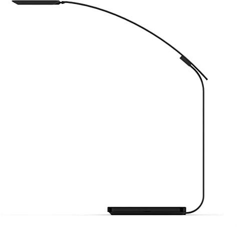 UNILUX Timelight Lampe de Bureau LED Noir 50 x 37 x 17cm Connectée Bluetooth + Variation Intensité + Chargeur Sans Fil Qi + Port Usb